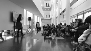 "Turbo Tippi: Buttons and Bottles" – A moment from the first presentation of the book at the not distant MACBA Hall, Barcelona, 2018, during the local children's literature festival "Món Llibre".